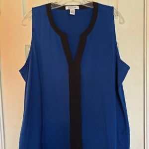 Kenneth Cole Reaction Blue Sleeveless Blouse XL